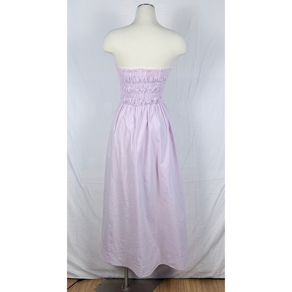 Lulus Lilac Midi Dress M Pink Sleeveless Smocked Summer Resort - Picture 3 of 11